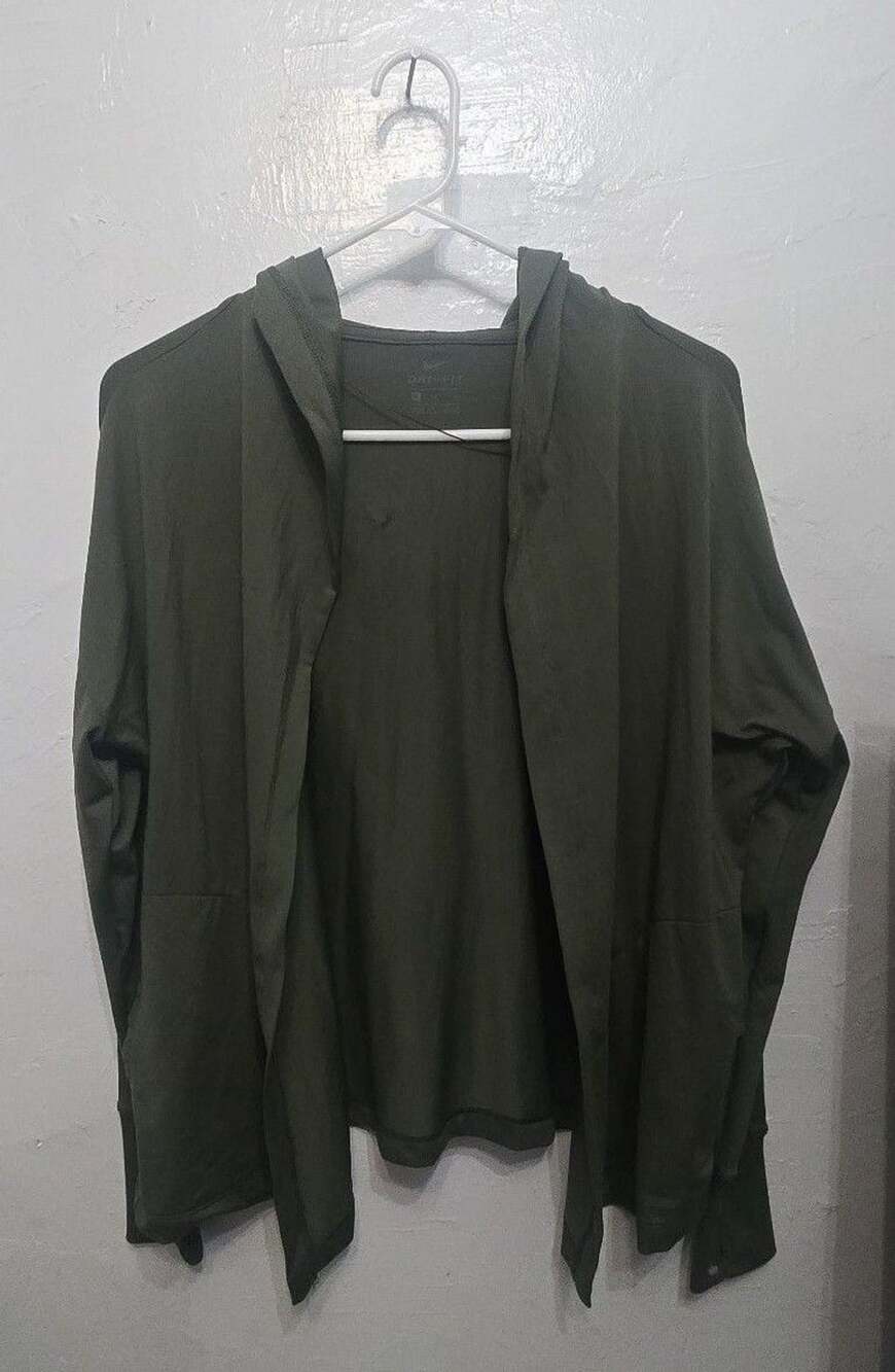 Nike Yoga Dri-Fit Open Front Hoodie Size S Green
